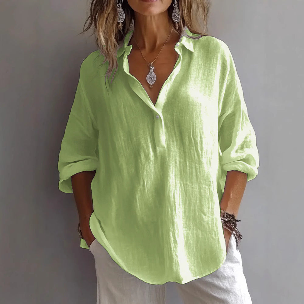 Fiona™ - Elegant V Neck Blouse