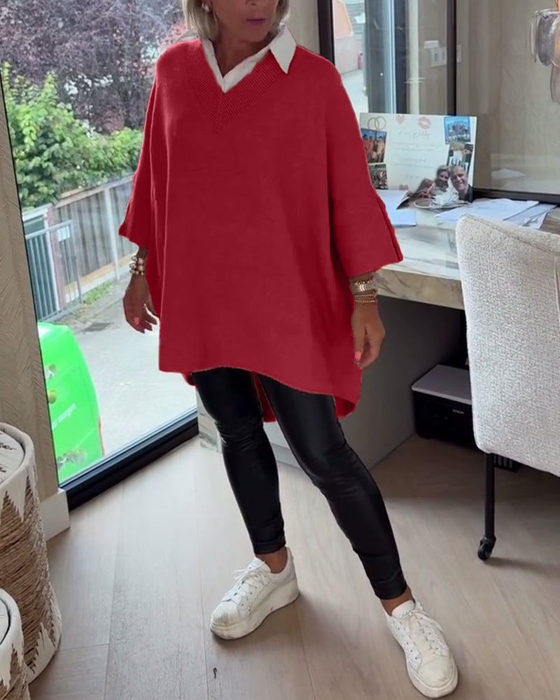 Verity™- V neck Jumper With Button Cuffs