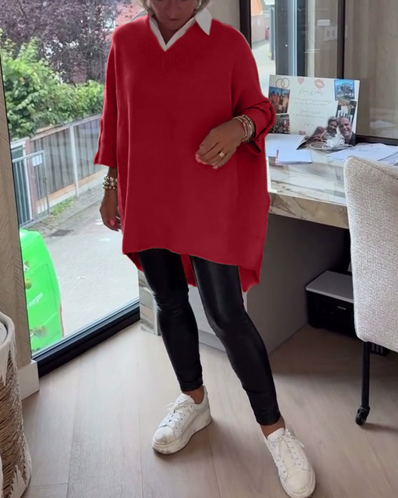 Verity™- V neck Jumper With Button Cuffs