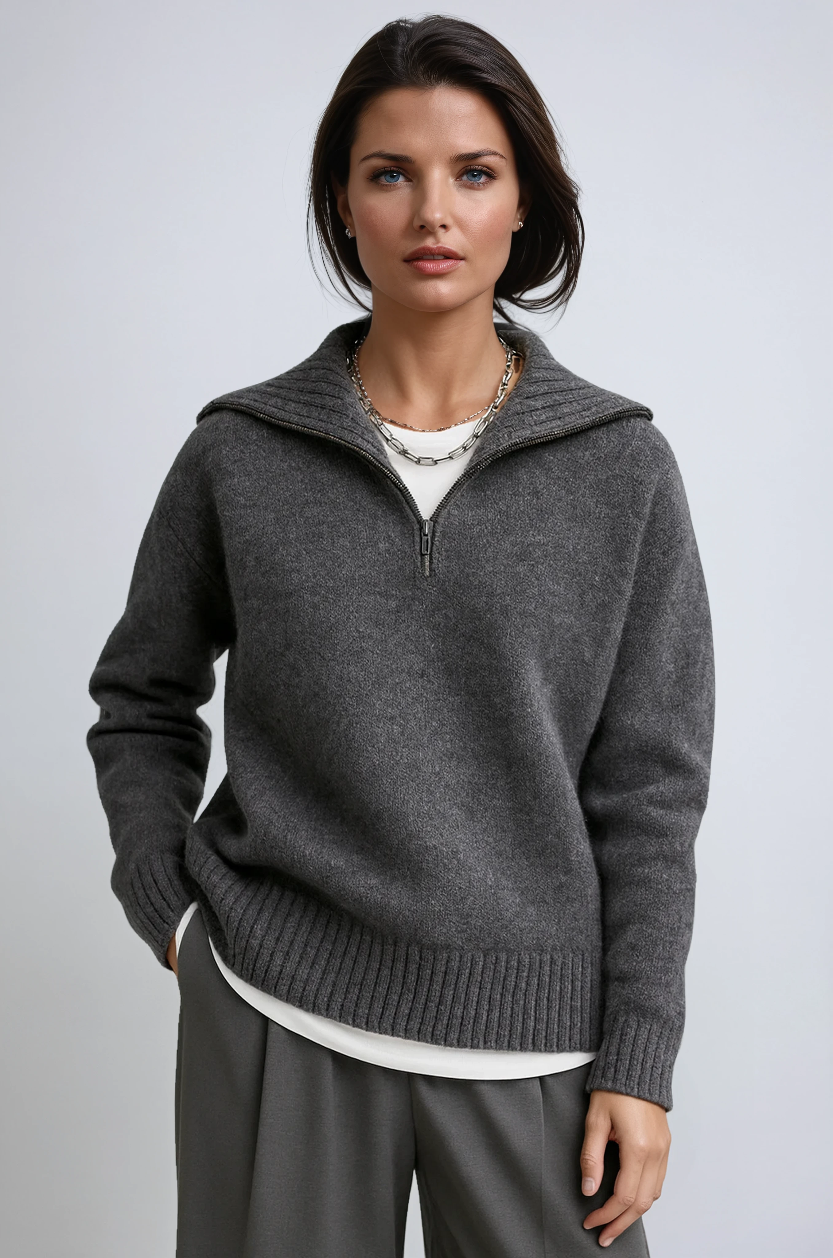 Mona | Zip-up turtleneck Jumper