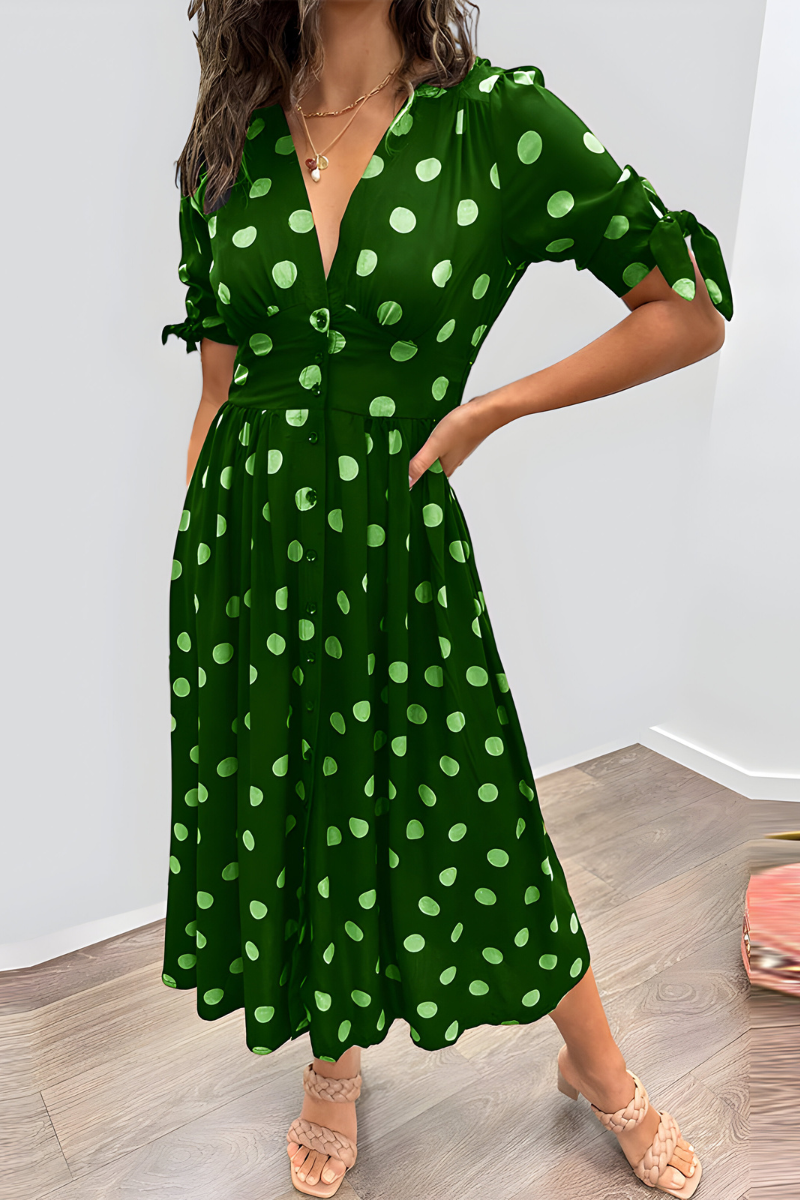 Georgiana | Polka Dot Midi Dress