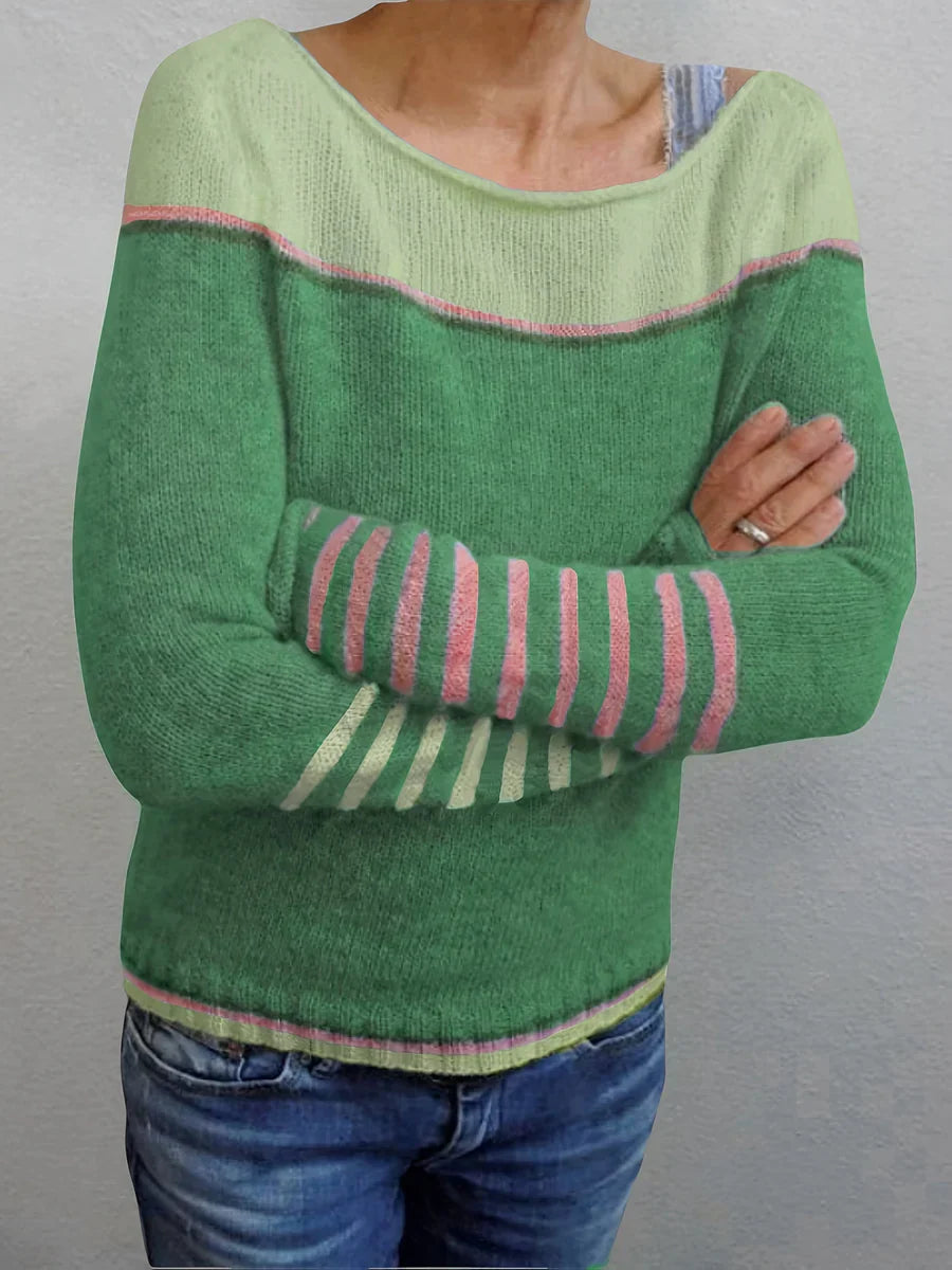 Talithia – Striped Knitted Long Sleeve Sweater